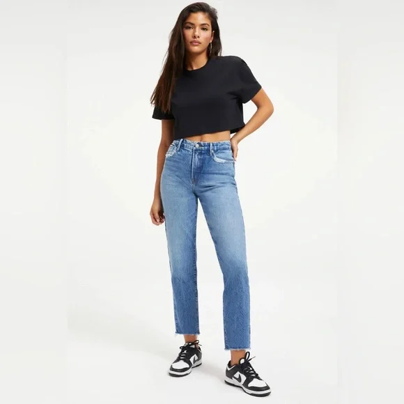 Good American Good Vintage Frayed Hem Jeans - Picture 12 of 13